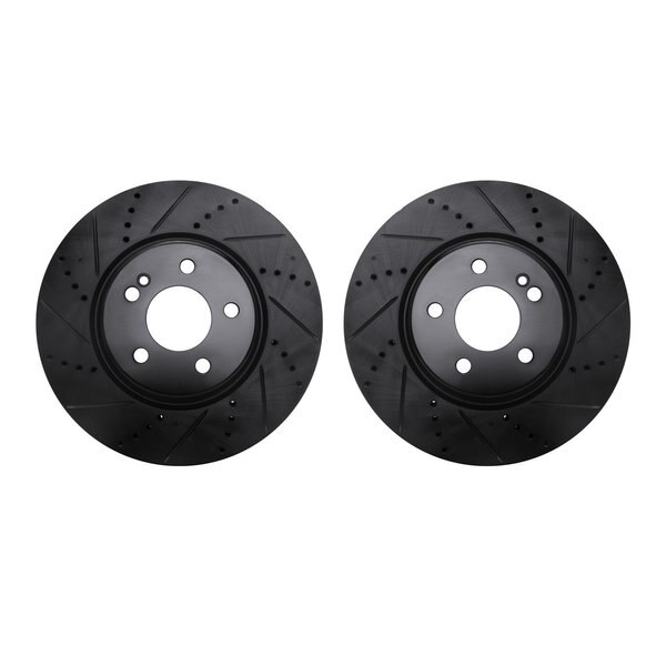 Rotors-Drilled and Slotted-Black, Zinc Plated black, Zinc Coated, 8002-63103
